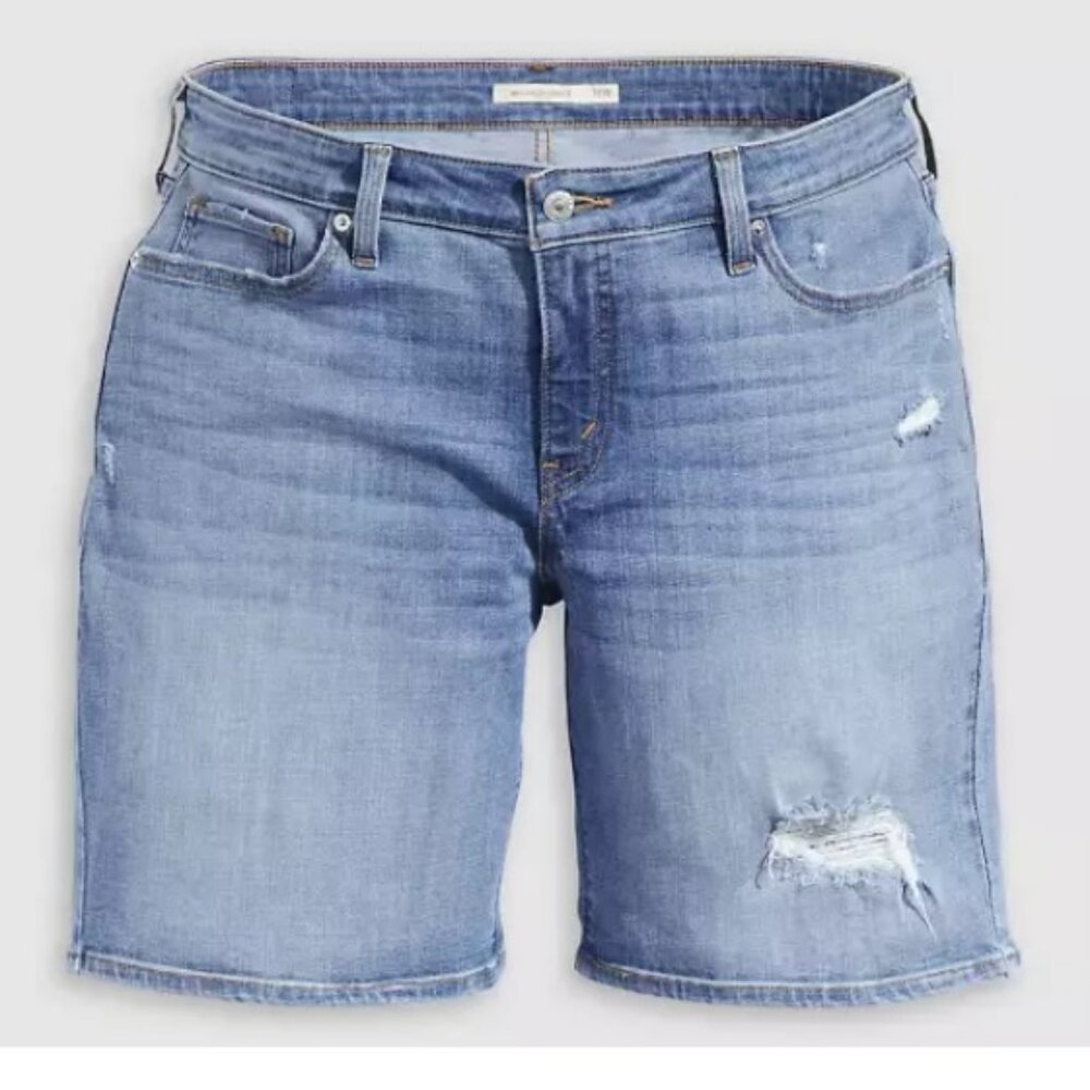 Women's Levi's Mid Length Denim Shorts Size 20W  What We Are Distressed NWT